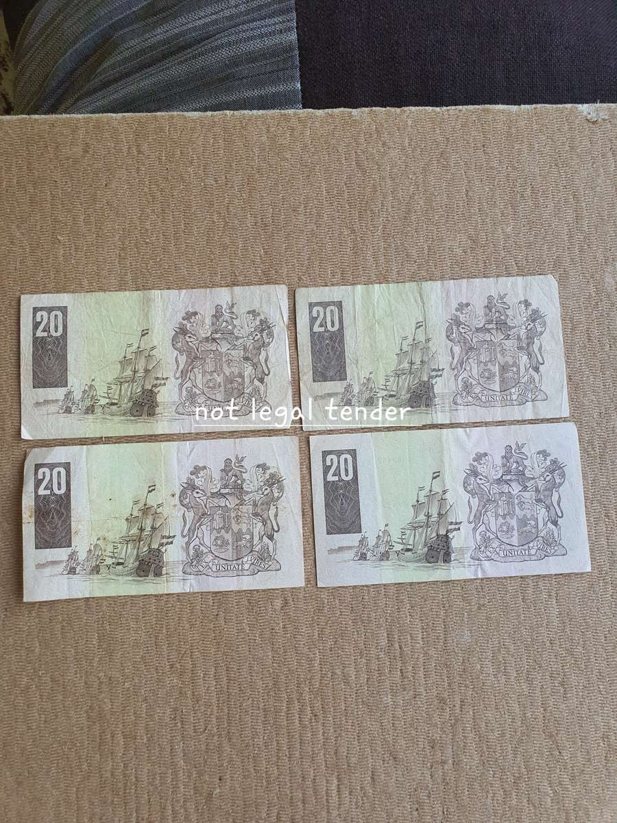 1990 C Stals 1st issue Eng/Afr Twenty Rand Banknote (AP/AQ/AR/AS)