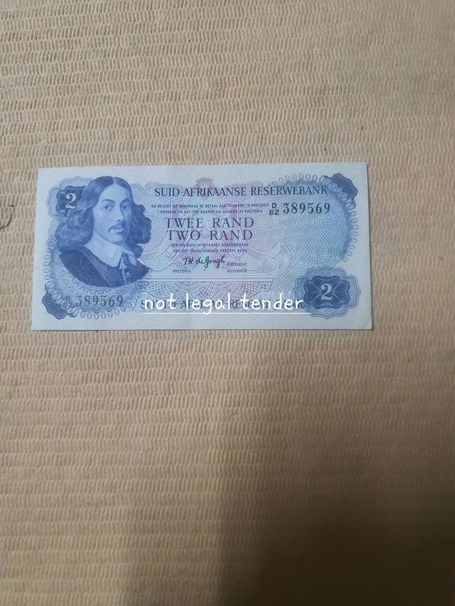UNC 1974 TW de Jongh 2nd issue Afr/Eng Two Rand Banknote (D82)