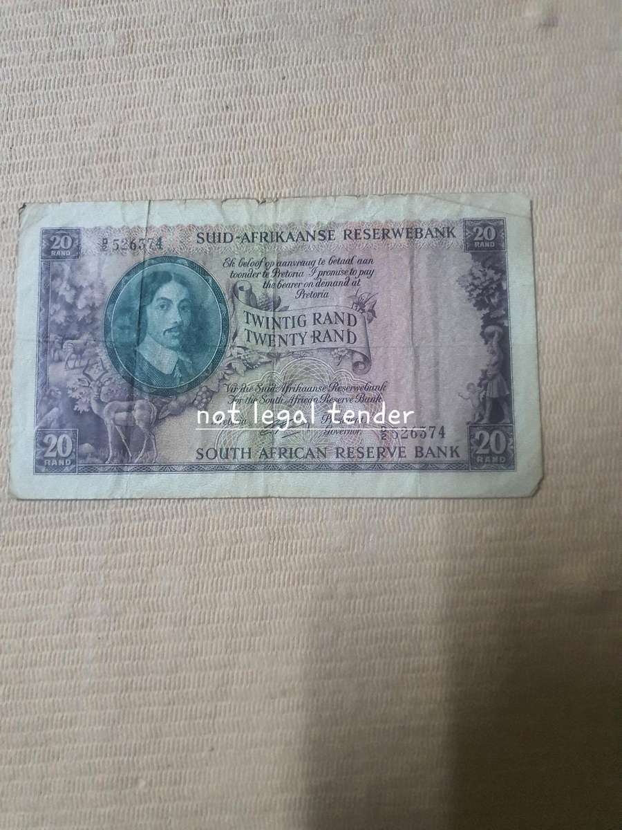 1962 G Rissik 1st issue Afr/Eng Twenty Rand Banknote (D2)
