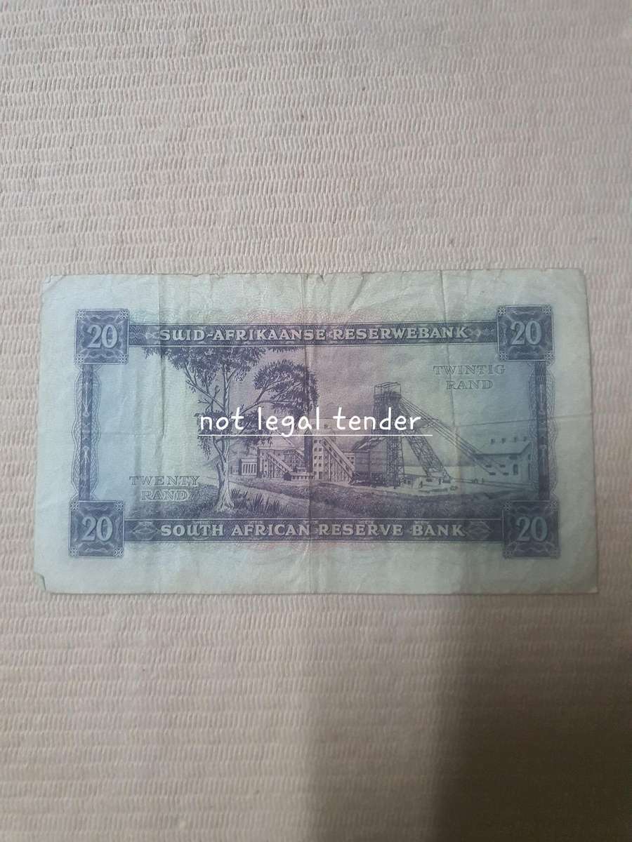 1962 G Rissik 1st issue Afr/Eng Twenty Rand Banknote (D2)