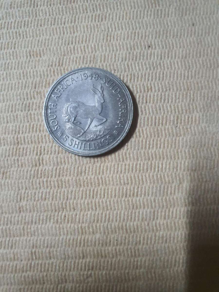 1948 South African Five Shilling Crown. Mintage 781 992. Thousands Melted
