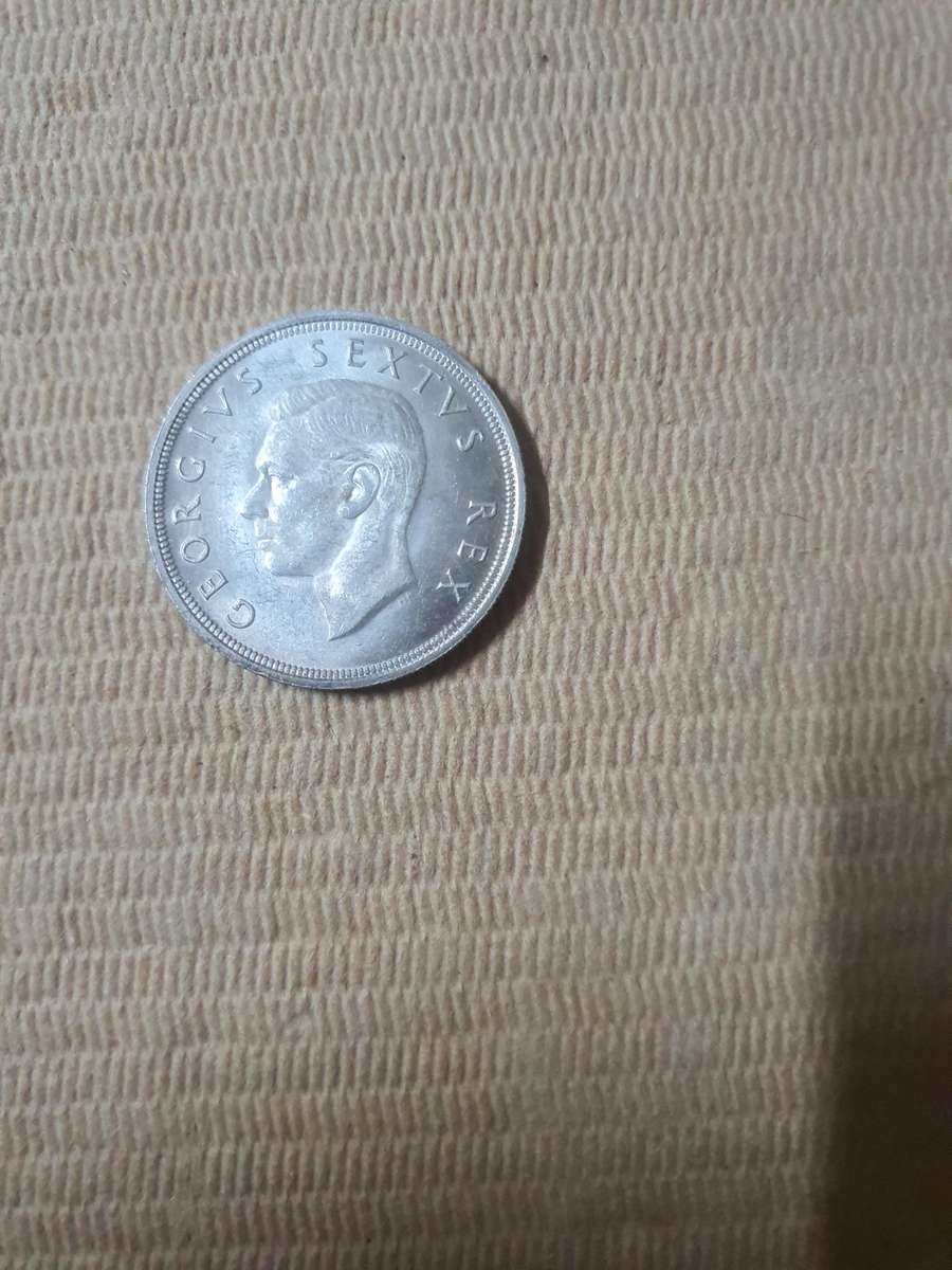 1948 South African Five Shilling Crown. Mintage 781 992. Thousands Melted