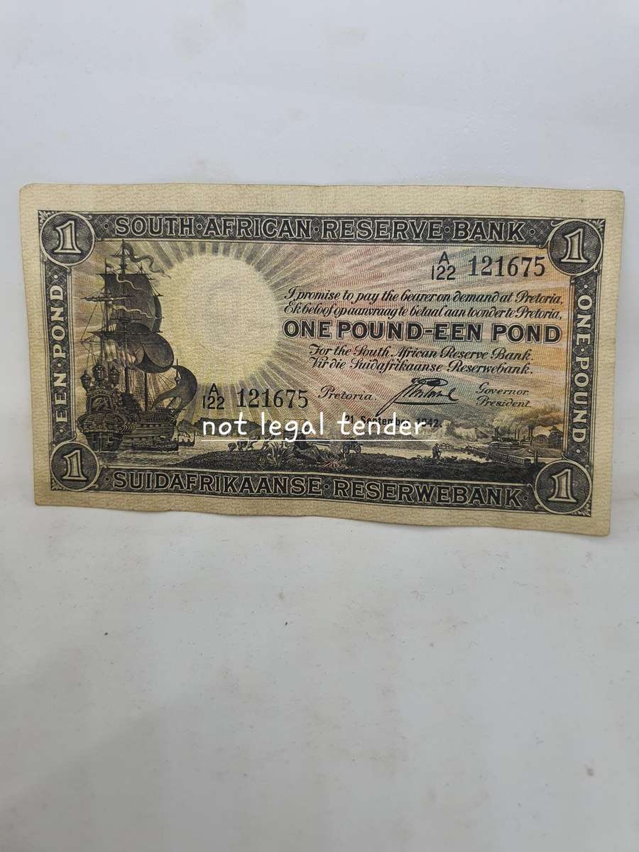1942 J Postmus 1st Issue Eng/Afr One Pound Banknote (A122)