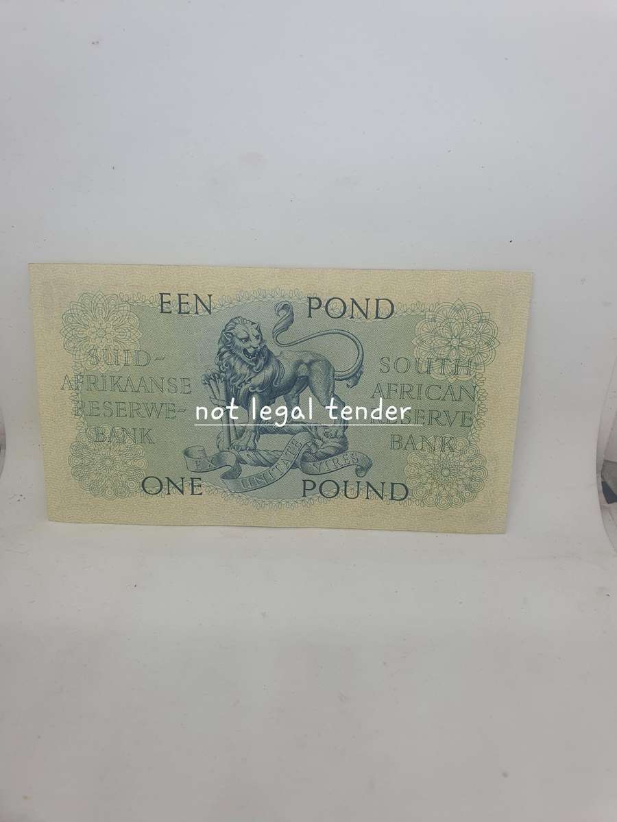 1954 MH de Kock South African 3rd Issue Eng/Afr One Pound Banknotes (A181.) Pressed