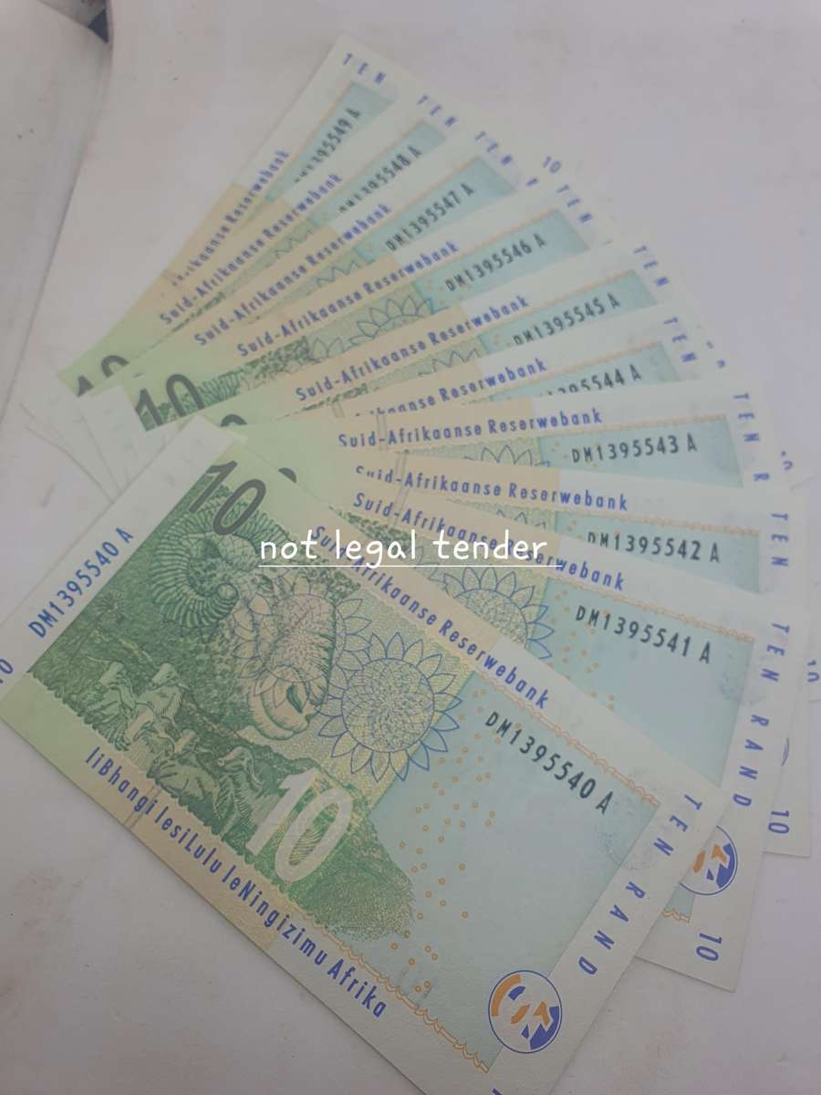 10 UNC Sequential TT Mboweni 2nd Issue Eng/Afr Ten Rand Banknote (DM)