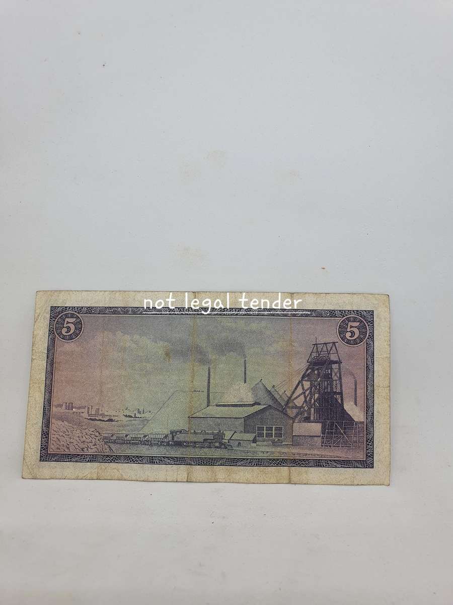 1966 G Rissik 2nd Issue Afr/Eng Five Rand Banknote. (F3)