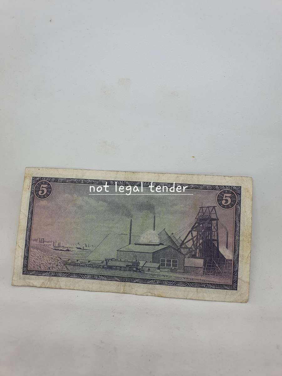 1966 G Rissik 2nd Issue Eng/Afr Five Rand Banknote. (F30)