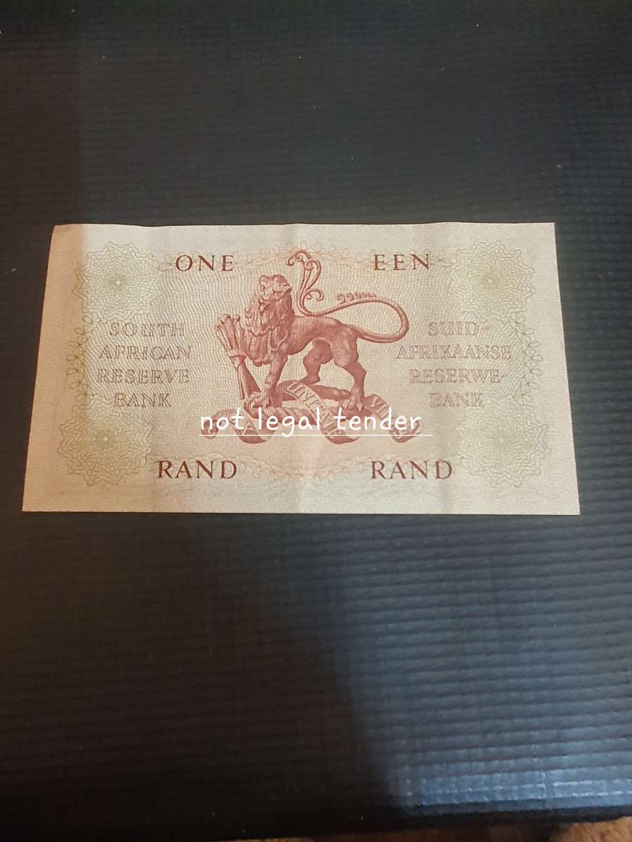 1962 G Rissik 1st issue Eng /Afr One Rand Banknote. (A68)