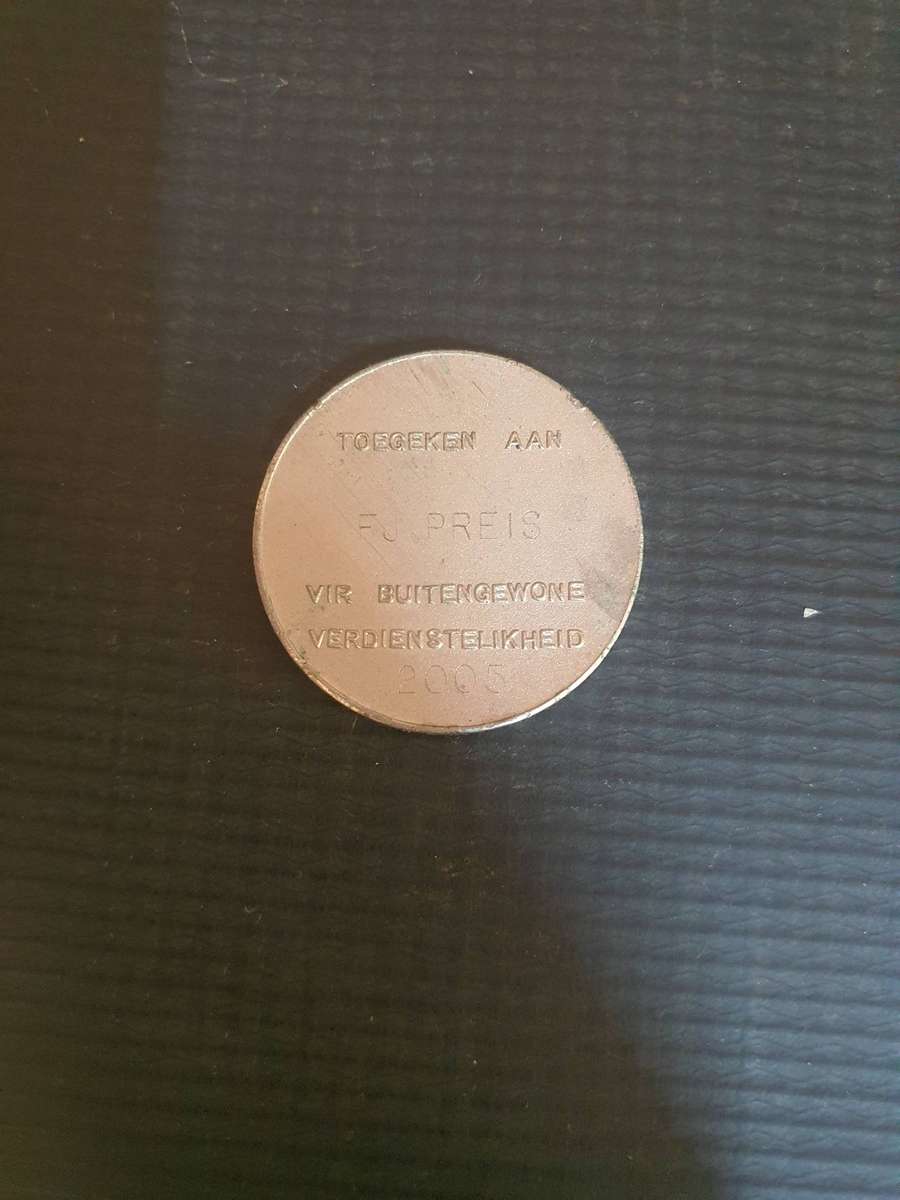 Afrikaans Hoer Seunskool Medal to FJ Freis