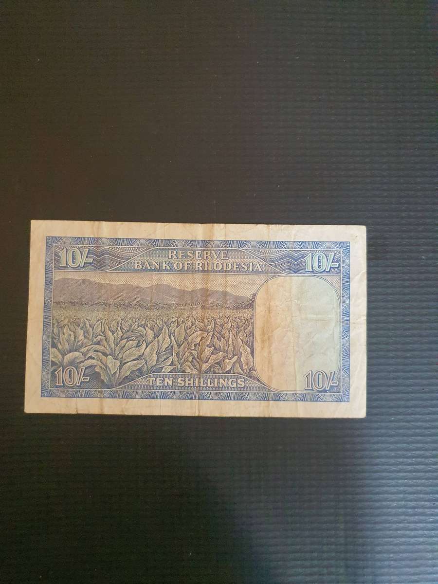 1966 Rhodesia 10 shillings Banknote