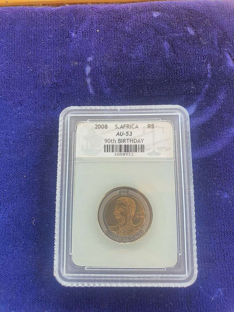 2008 Mandela Graded R5 Coin Au53