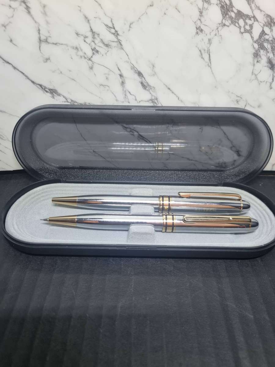 Heavy Stainless Steel and Gold Plated Pen and Pencil set