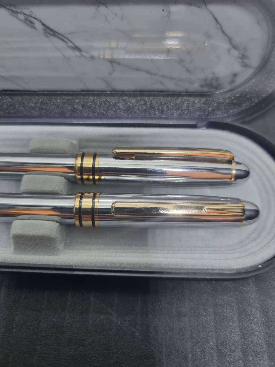 Heavy Stainless Steel and Gold Plated Pen and Pencil set
