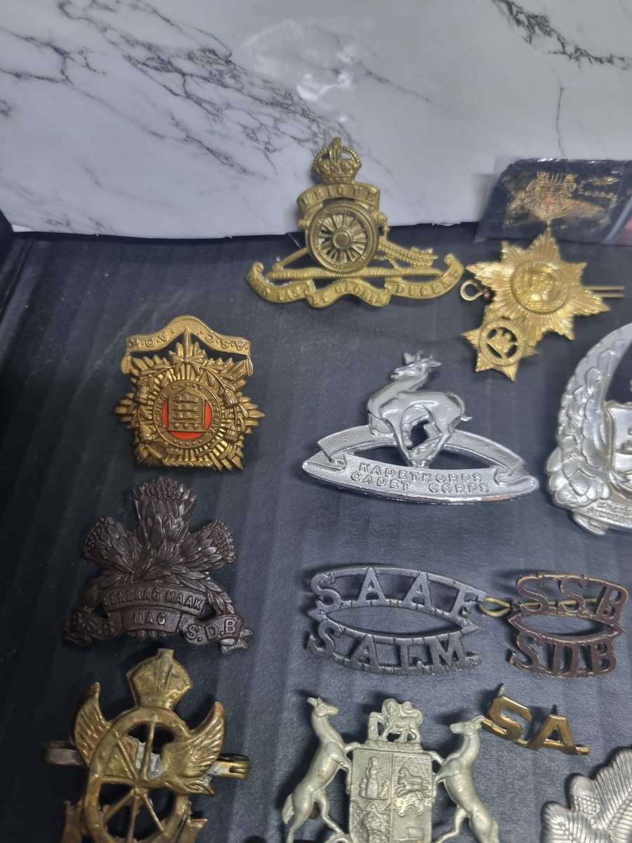 Over 50 SADF Badges Most Pins are intact. Start R1