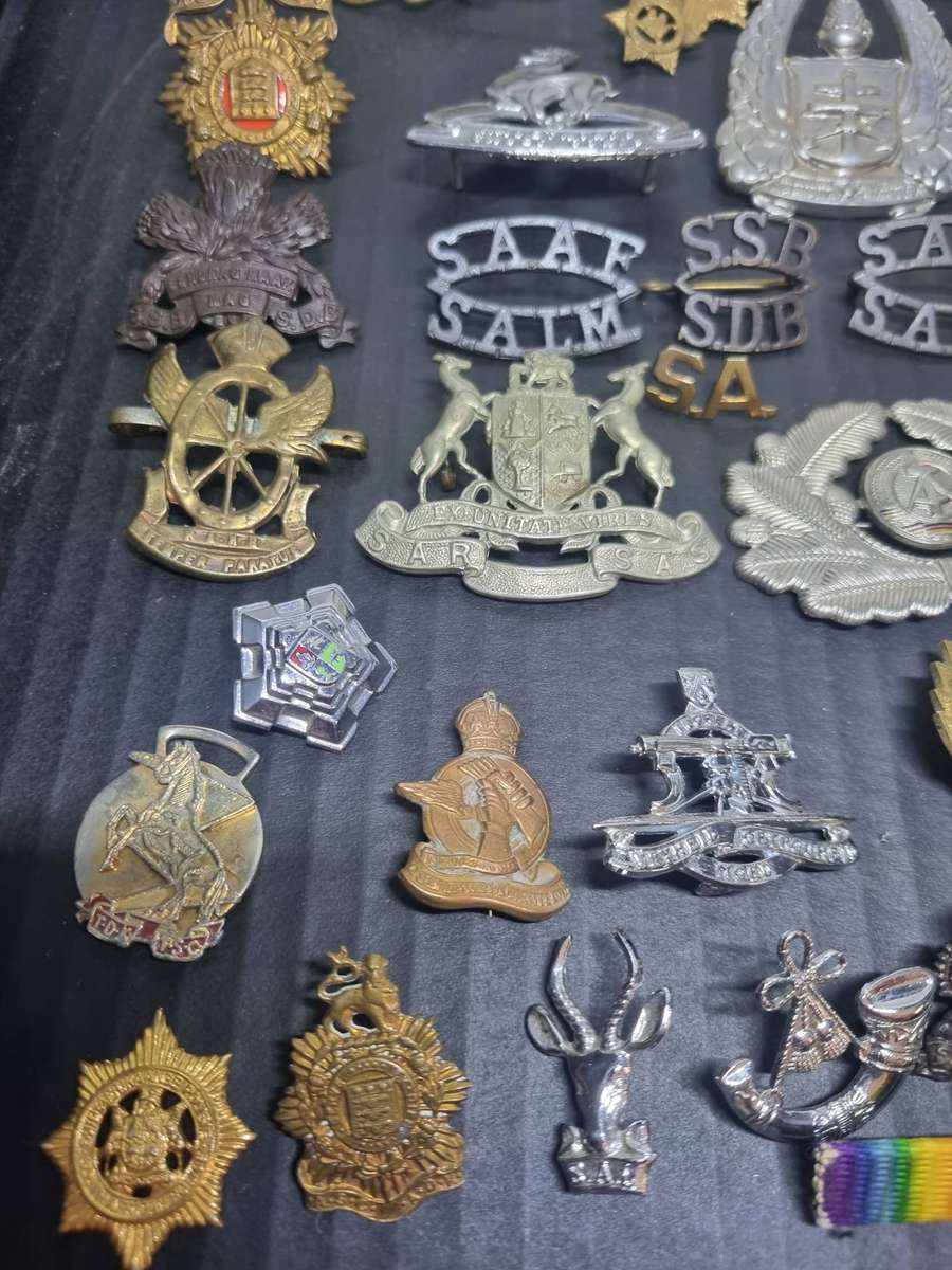 Over 50 SADF Badges Most Pins are intact. Start R1