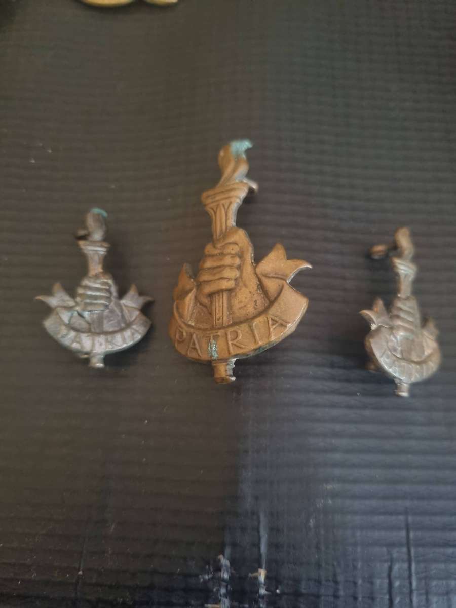 WW 2 SA Youth Training Brigade Cap and 2 collar Badges