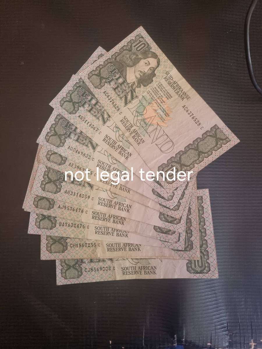 11 C Stals Ten Rand Banknotes