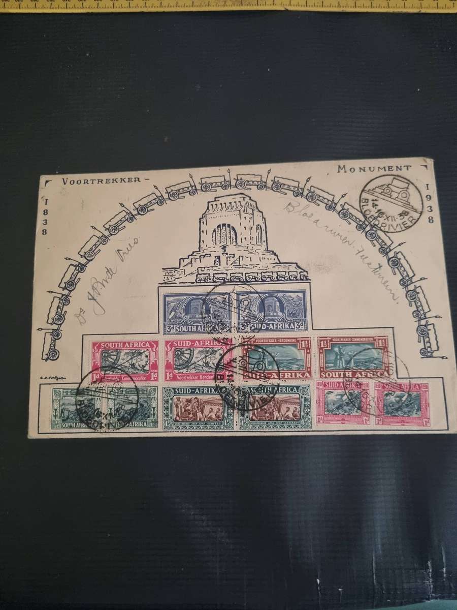 1938 Voortrekker Monument FDC Bloedrivier. Bid Per FDC
