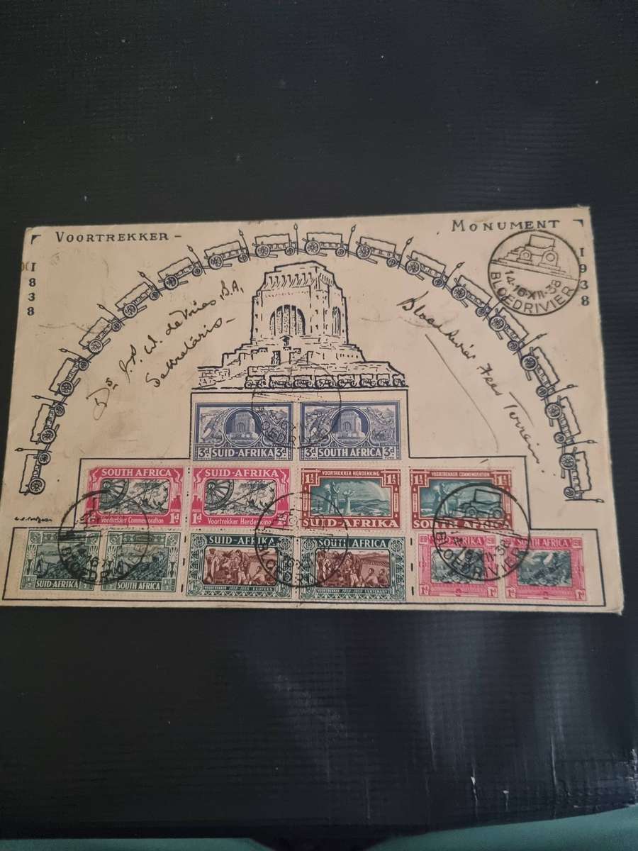 1938 Voortrekker Monument FDC Bloedrivier. Bid Per FDC