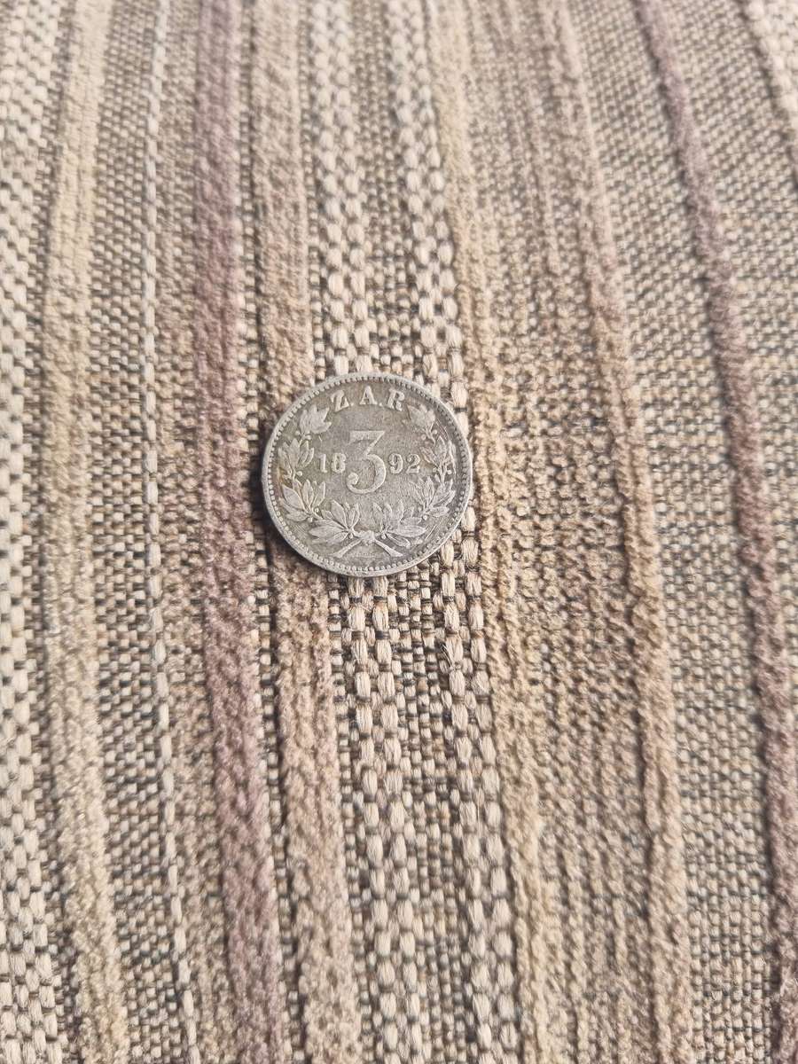 ZAR 1892 3D Tickey  Mintage: 24 300