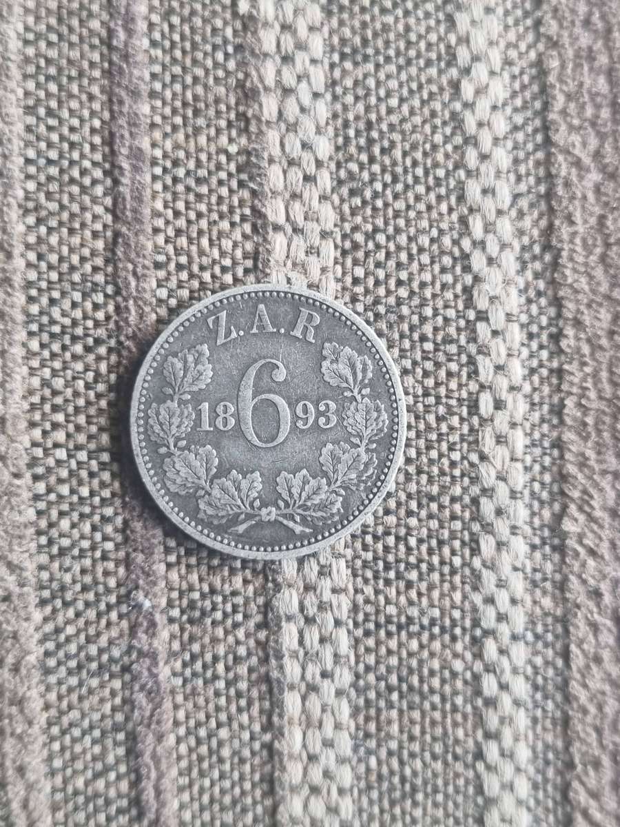 1893 ZAR Sixpence Mintage: 95 530 (A)