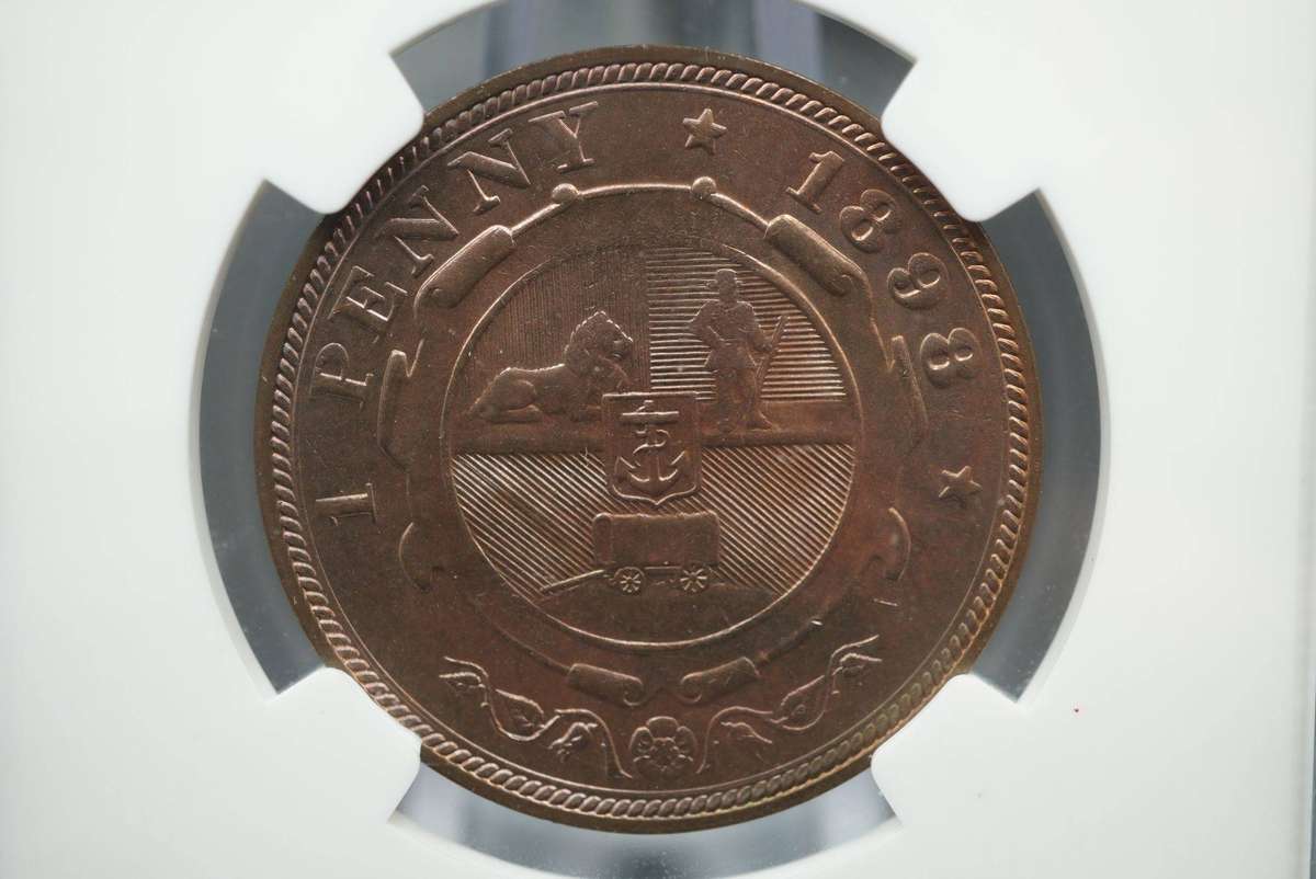 1898 ZAR Penny. NGC MS63RB scarcer colour