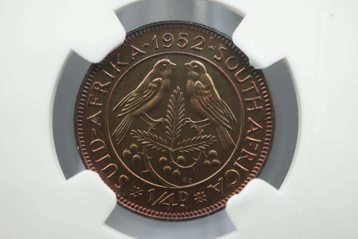 1952 South African Quarter Penny NGC PF63RB