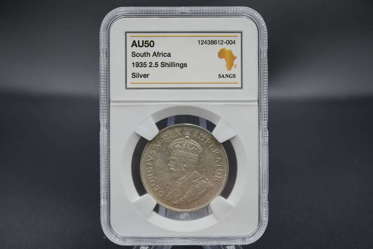 1935 South African Half Crown Graded AU50 Catalogue Value R10 000