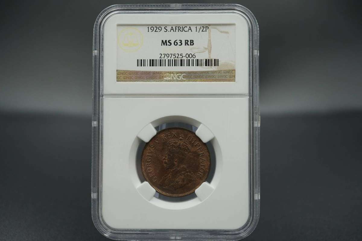 1929 South African Penny NGC Graded MS62BN.