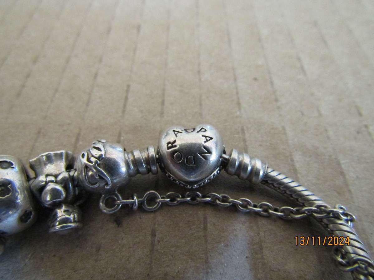 Pandora Bracelet with Silver Charms 56 Grams