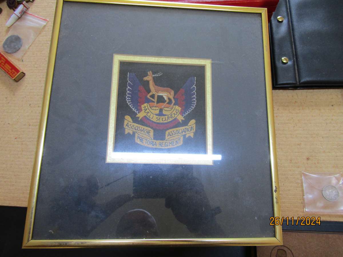 Pretoria Regiment Plaque in Frame