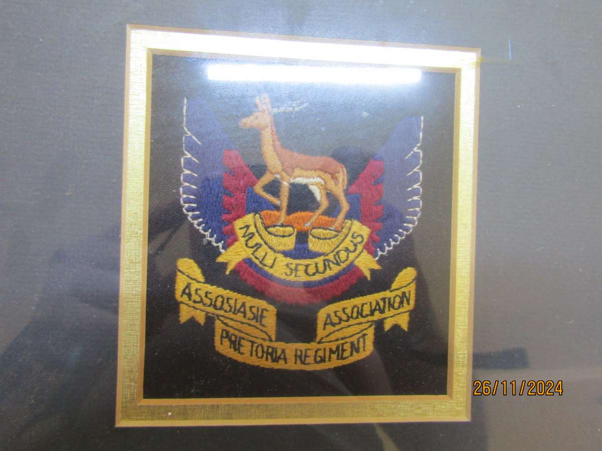 Pretoria Regiment Plaque in Frame