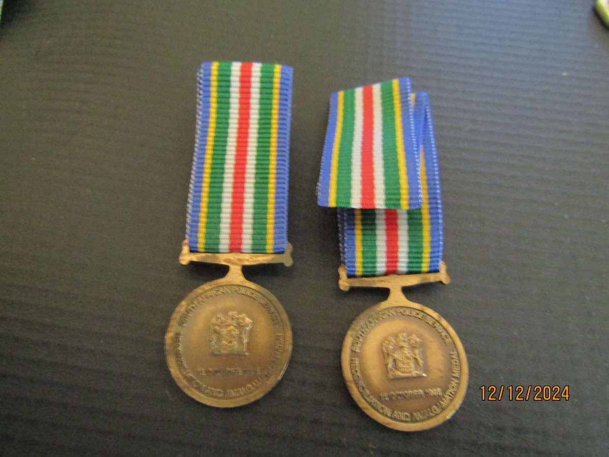 2 Police Amalgamation Miniature Medals. Bid per medal