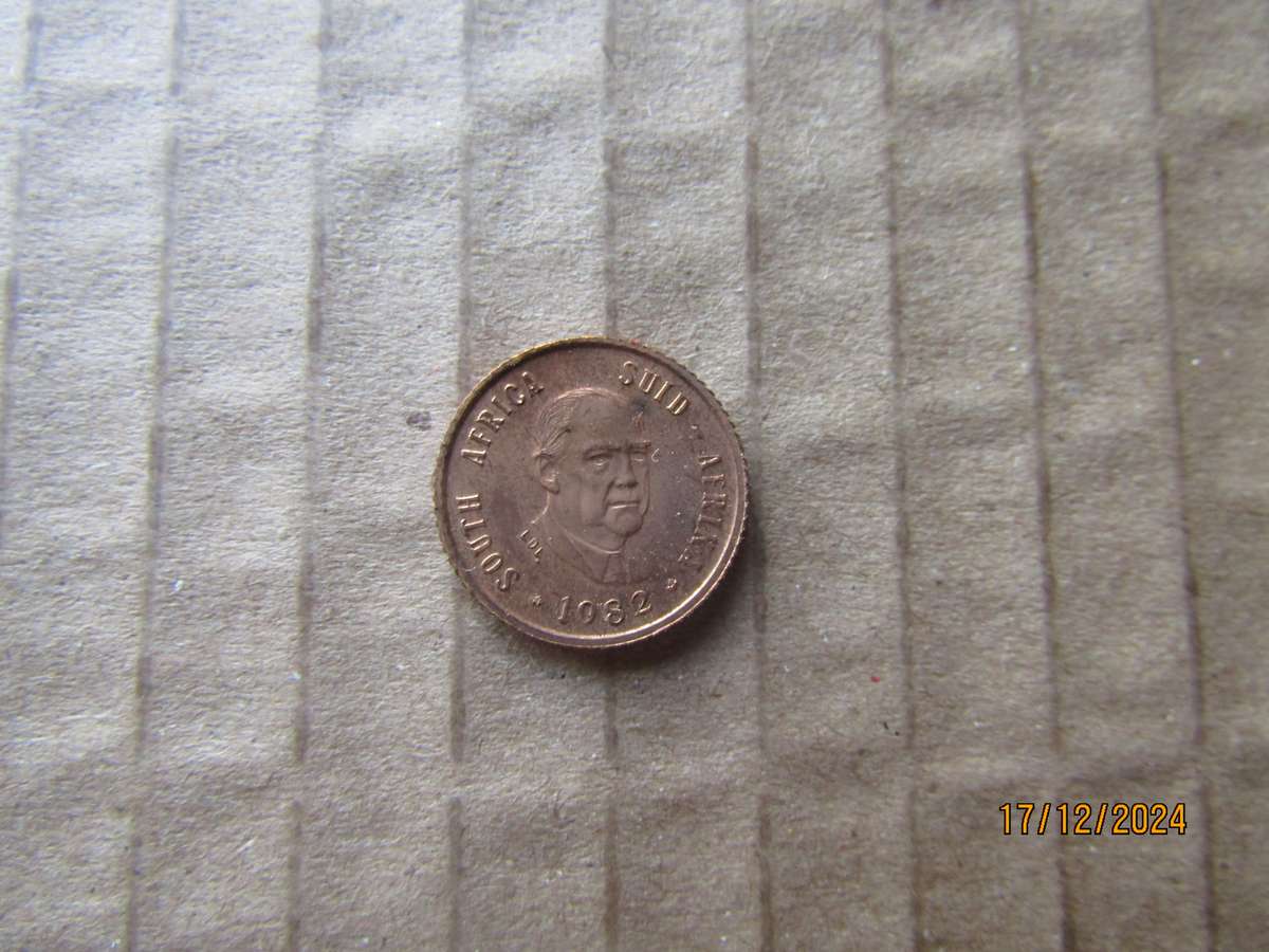 1982 Proof South African Half Cent. Mintage 12 000