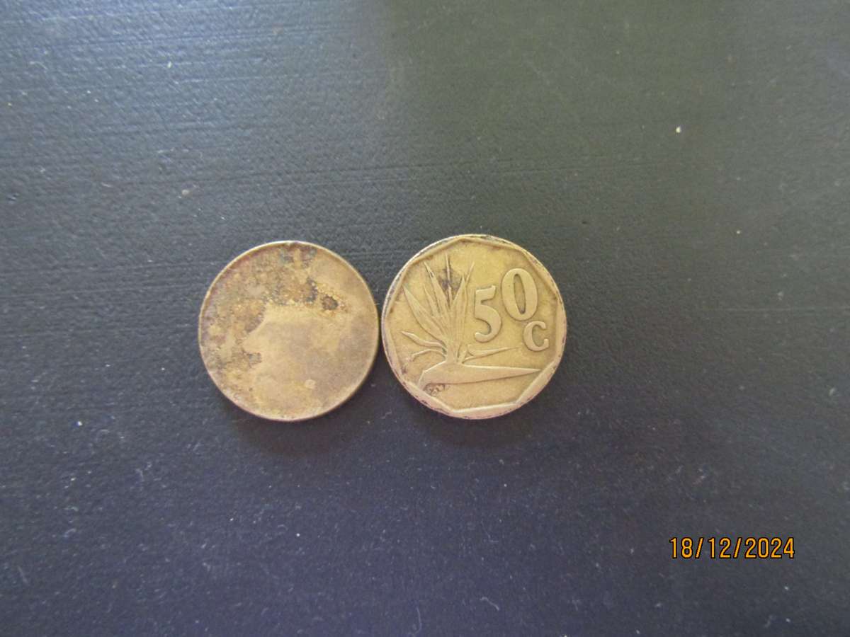 1990 Blank South African 50c Coin