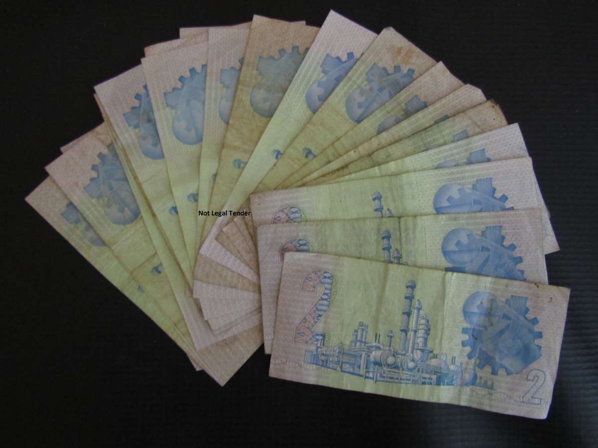 22 GPC de Kock 4th Issue Afr/Eng Two Rand Banknotes (DU)