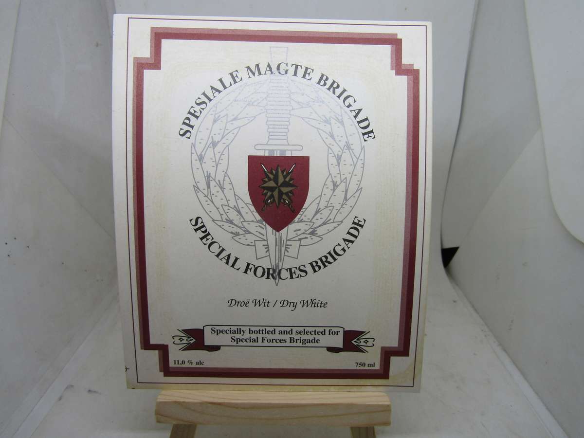 Unused Special Forces Brigade Dry White Wine Bottle stickers. Recce, bid per label.