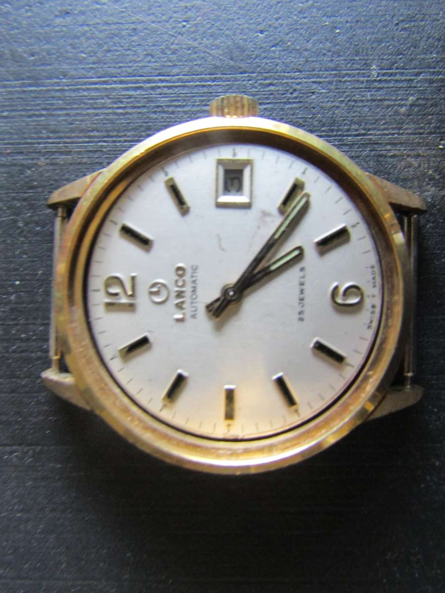 Lanco Men's Automatic Date Watch. Spares or Restoration. 3cm