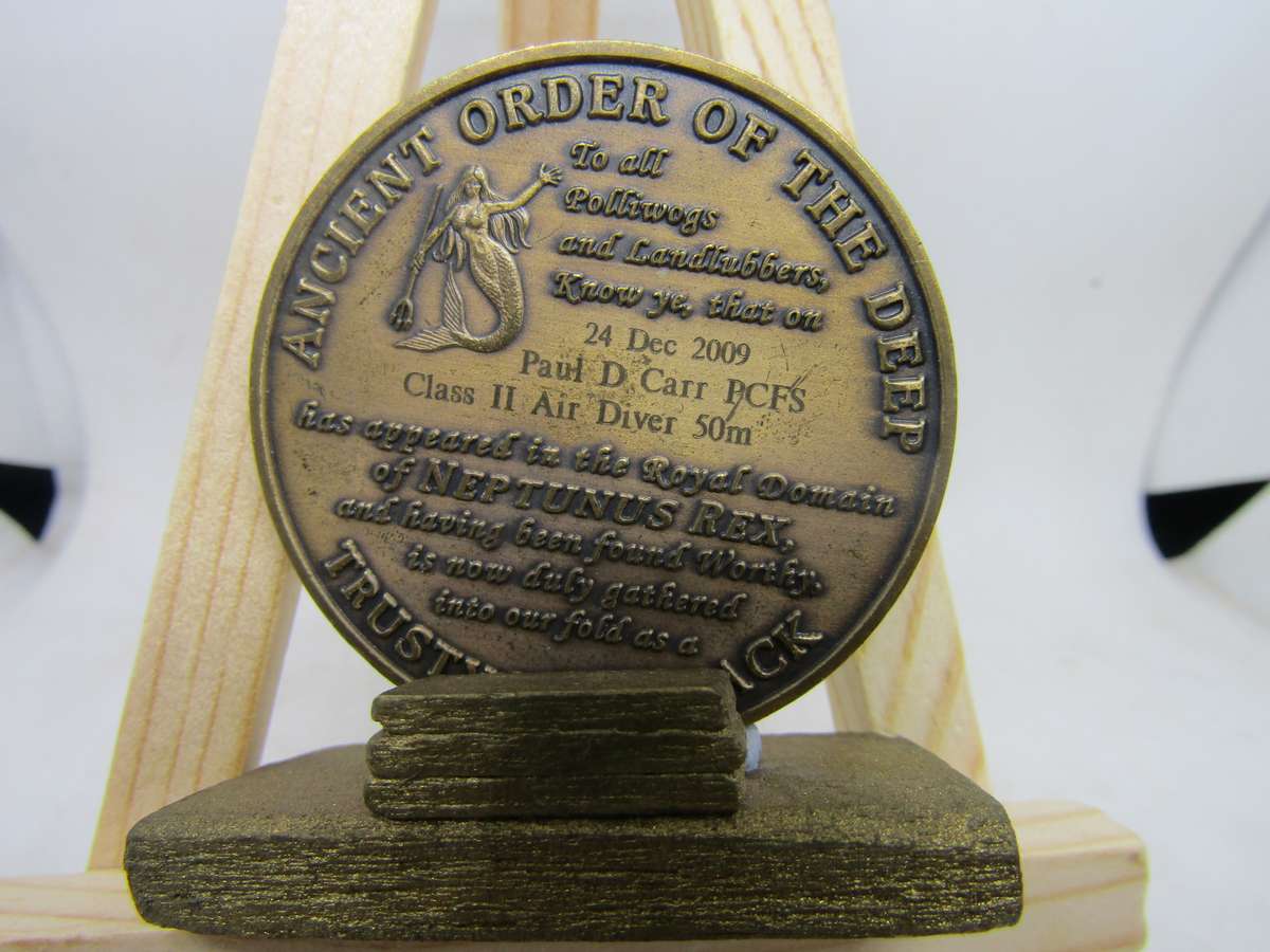 UK Ancient Order of the Deep Medal to Paul D Carr. Class 11 Air Diver