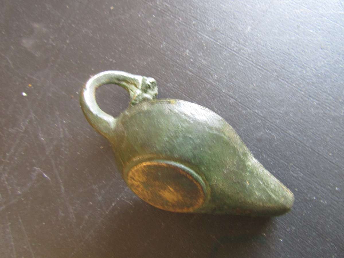 Ancient Roman Bronze Oil Lamp