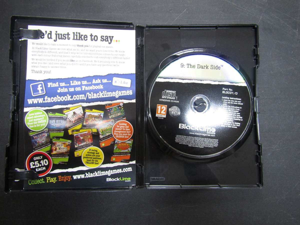 Big Fish PC Game no Booklet. The Dark Side. Disk no scratches.