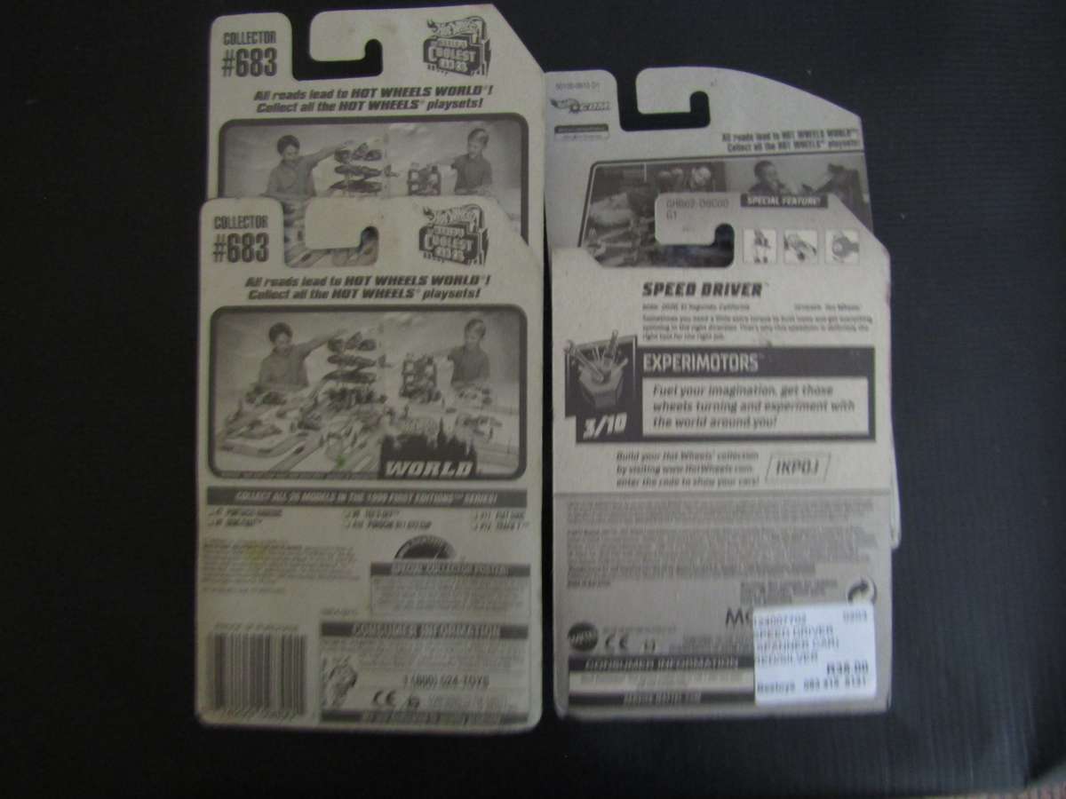 4 New Hotwheels Die Cast Car on Cards (E)