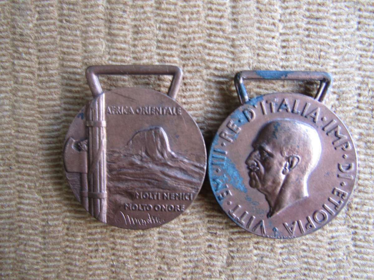 2 WW2 Italian Fascist EAst African Addis Abbaba Ethiopia medals