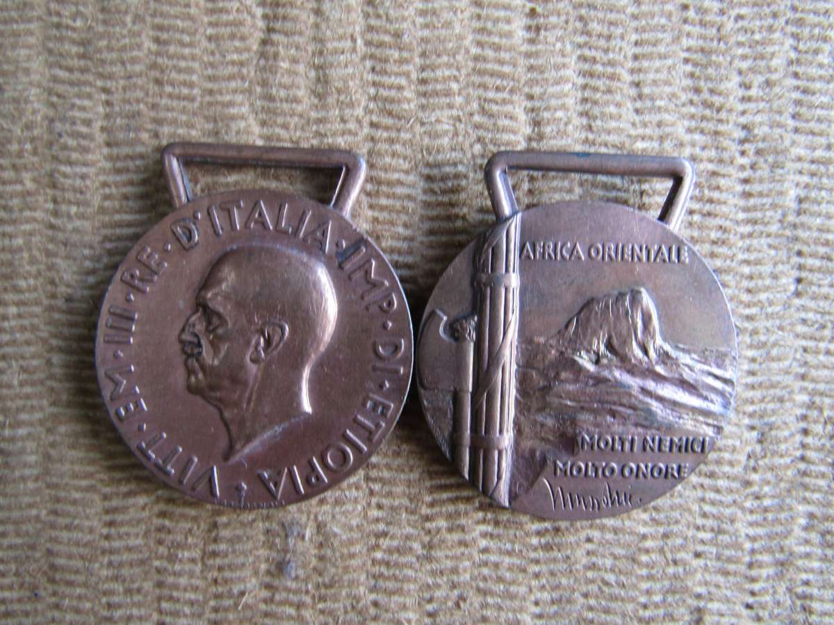 2 WW2 Italian Fascist EAst African Addis Abbaba Ethiopia medals