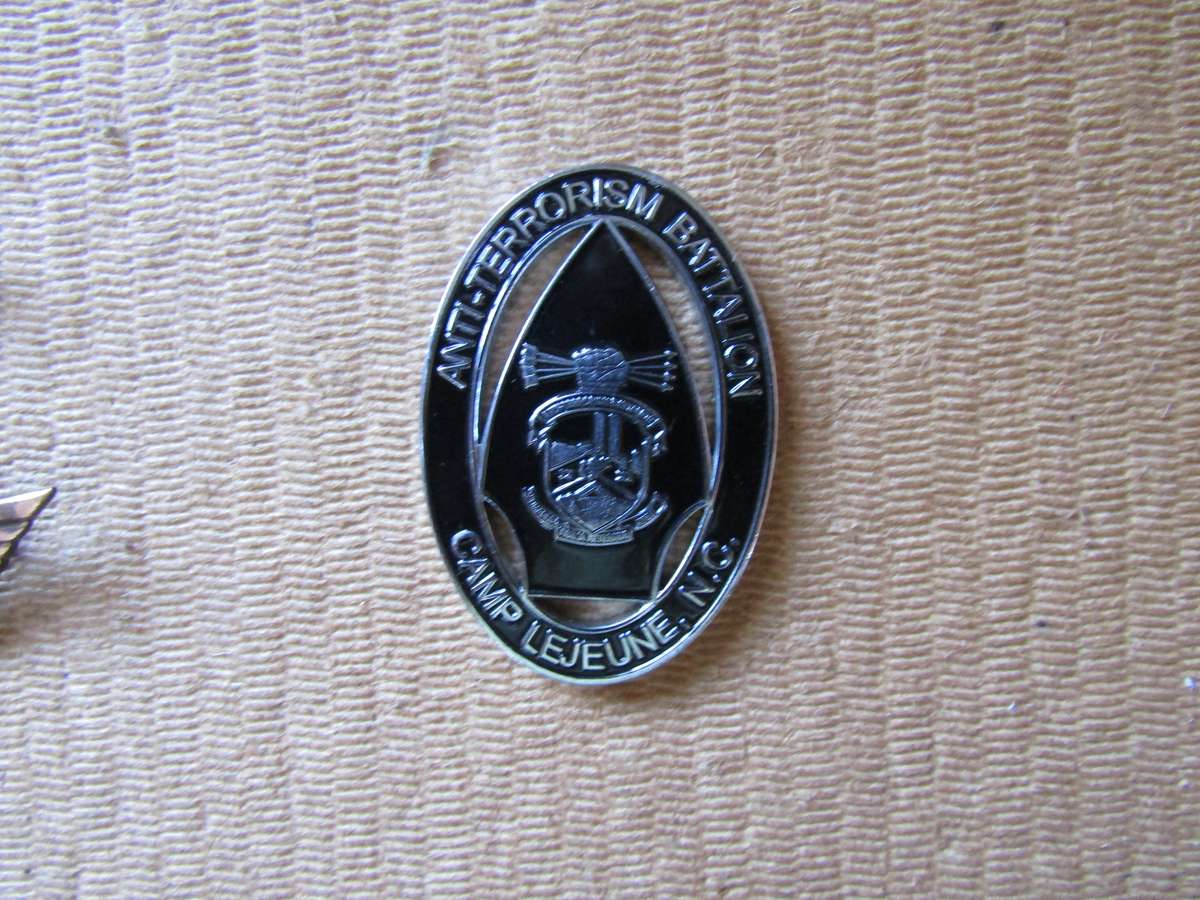 Anti Terrorism Battalion Camp Lejeune NC Us Embassy  Baghdad Challenge Coin. (A)