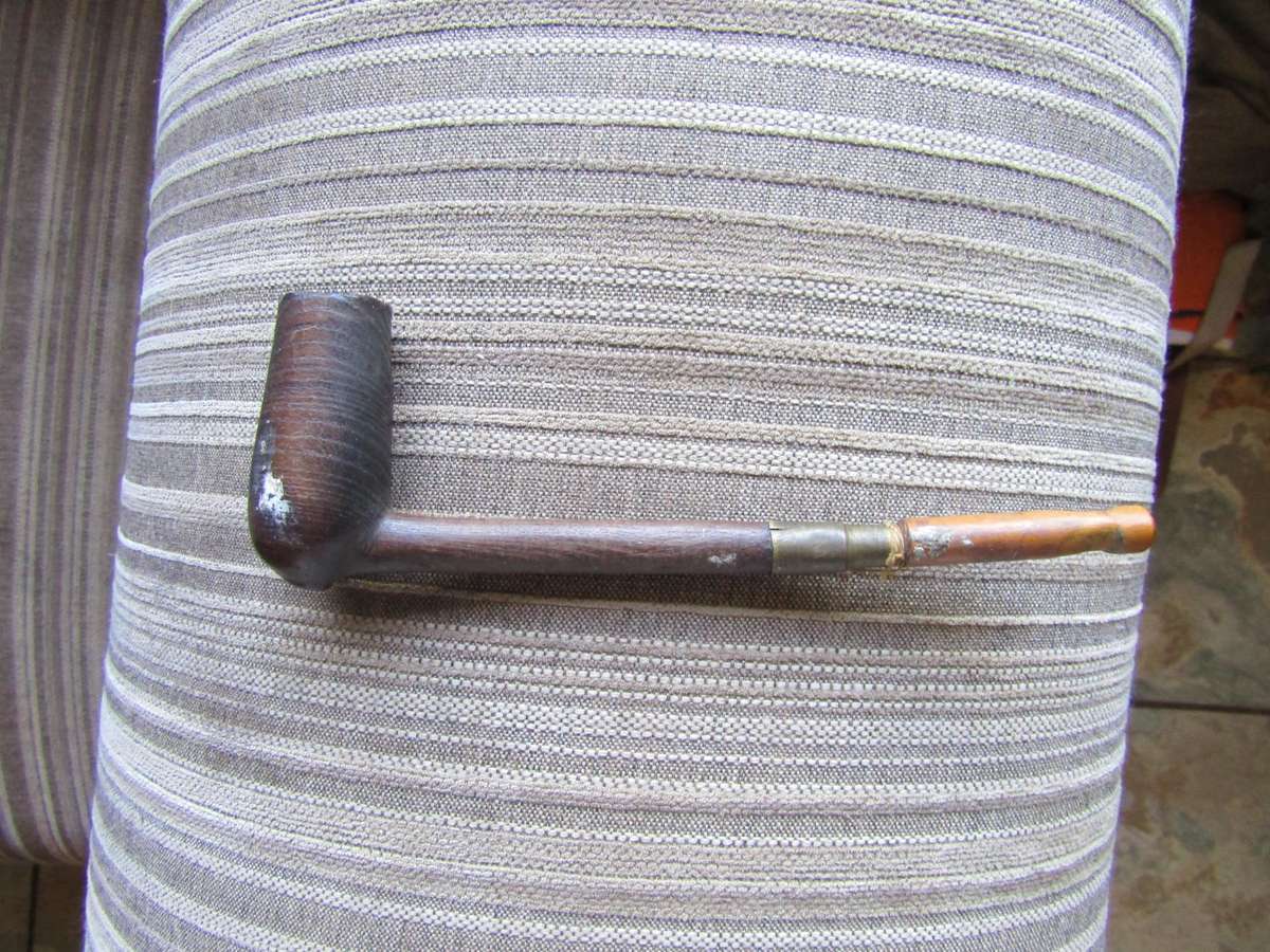 Vintage Smoking Pipe with Copper inlay