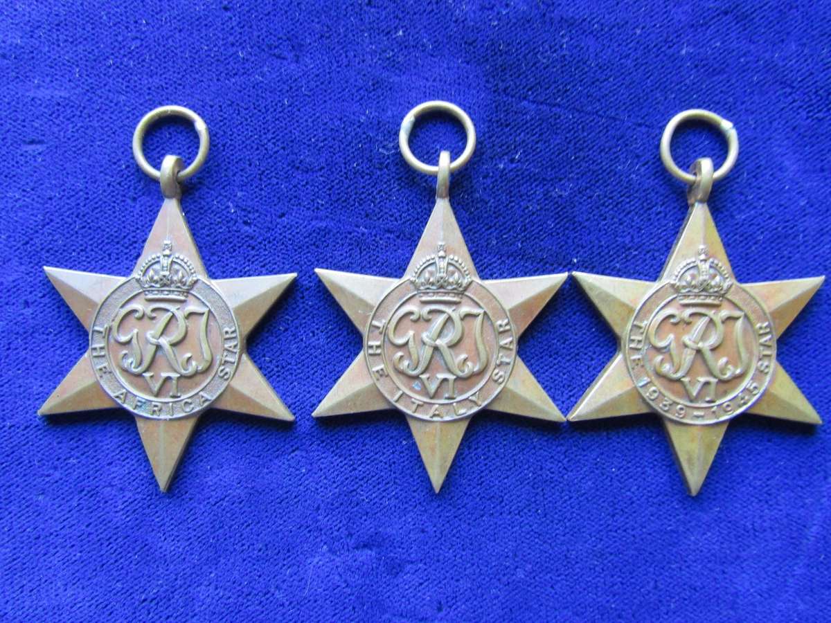 3 WW2  Star Medal To SP Van Tonder