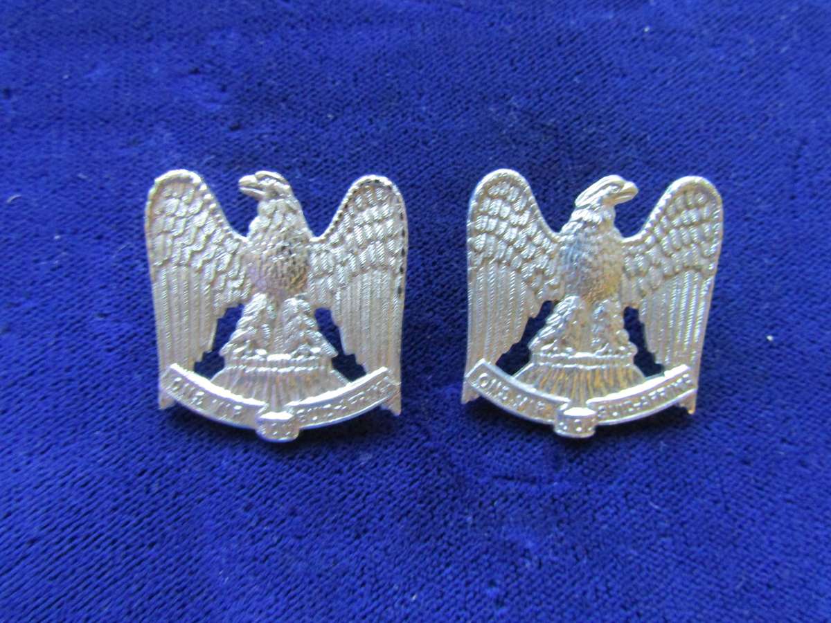 Pair of Regiment Louw Wepener Collar Badges. Pins intact.