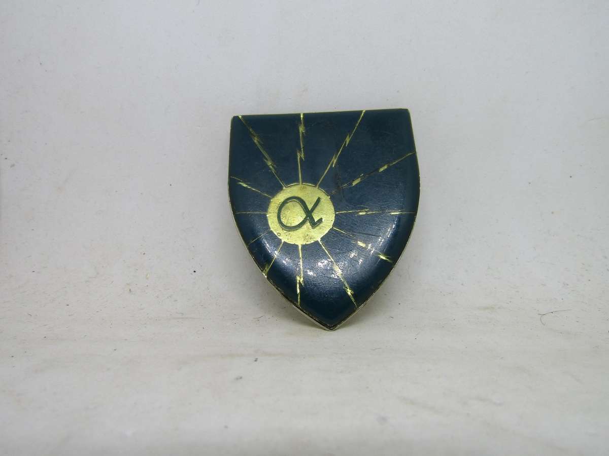 SADF School of Signals Shoulder Flashes. Pins intact.