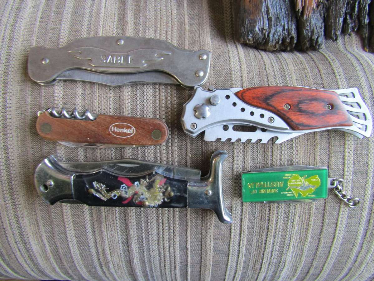 8 Various Stainless Steel Pocket Knives